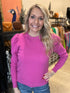 Magenta Soft Light Puff Sleeve Sweater(W710)