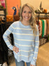 Blue Stripe Lightweight Textured Sweater(W715)