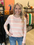 Blush Stripe Lightweight Textured Sweater(W716)