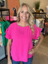 Fuchsia Ruffle Sleeve Blouse(933)