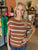 Copper Stripe Dolman Style Lightweight Sweater(W356)