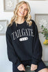 Black “Tailgate Club” Graphic Sweatshirt(W409)