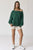 Forest Green Off Shoulder Sweatshirt(W419)