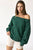 Forest Green Off Shoulder Sweatshirt(W419)