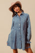 Denim Button Front Dress(331)