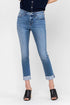 Flying Monkey Mid Rise Cuffed Cropped Jeans(WF4121)