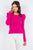 Hot Pink Puff Sleeve Sweater Top(982)