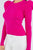 Hot Pink Puff Sleeve Sweater Top(982)