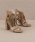 Khaki Fringe Heeled Sandal(GELA)