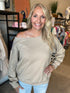 Tan Off Shoulder Sweatshirt(W418)