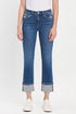 Vervet High Rise Slim Straight Cuffed Jean(T6590)