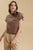 Mocha Short Sleeve Mockneck Sweater(211)