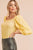 Yellow 3/4 Bubble Sleeve Top(W880)