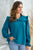 Teal Ruffle Detail Blouse(153)