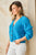 Blue Button Front Sweater Cardigan(156)