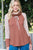 Copper Colorblock Stripe Cowl Neck Top(W556)