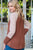 Copper Colorblock Stripe Cowl Neck Top(W556)