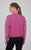 Fuchsia Mineral Wash Tie Front Sweatshirt(168)