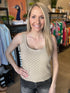 Tan Textured Checkered Knit Tank(W863)