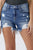 Risen High Rise Distressed Stretch Denim Shorts(WRDS6032)