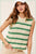 Green Stripe Light Loose Knit Sweater Tank(714)