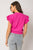 Pink Ruffle Sleeve Lightweight Sweater(762)