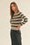 Mocha/Black Stripe Soft Cropped Sweater(226)