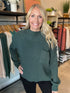 Moss Green Mockneck Pocket Sweater(W469)