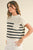 Black Stripe Short Sleeve Sweater(239)