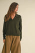 Dark Olive Collared Vneck Soft Light Sweater(254)