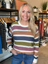 Multi-Color Stripe Light Knit Sweater(167)