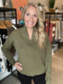 Olive 1/4 Zip Sweater Pullover Sweater(188)