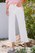 White Wide Leg Cropped Denim(776)