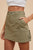 Olive Denim Cargo Skirt(922)