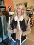 Faux Leather and Fleece Vest(W532)