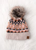 Beige & Multicolored Chenille Knit Beanie(H401)