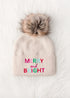 Beige “Merry & Bright” Knit Beanie(H402)