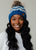 Blue & White Patterned Knit Beanie(H411)