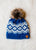 Blue & White Patterned Knit Beanie(H411)