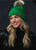 Bright Green Knit Beanie(H408)