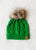 Bright Green Knit Beanie(H408)