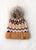 Camel & Multicolored Chenille Knit Beanie(H400)