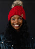 Red Cable Knit Beanie(H410)