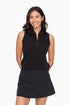 Black 1/2 Zip Collared Athletic Tank(825)