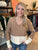 Tan Vneck Colorblock Sweater(260)