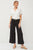 Black Wide Leg Cropped Knit Pants(712)