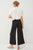 Black Wide Leg Cropped Knit Pants(712)