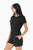 Black Terry Knit Athleisure Romper(W243)