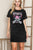 Black Mineral Wash Graphic Tee Dress(W202)