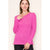 Magenta Soft Light Ribbed Knit Sweater(323)